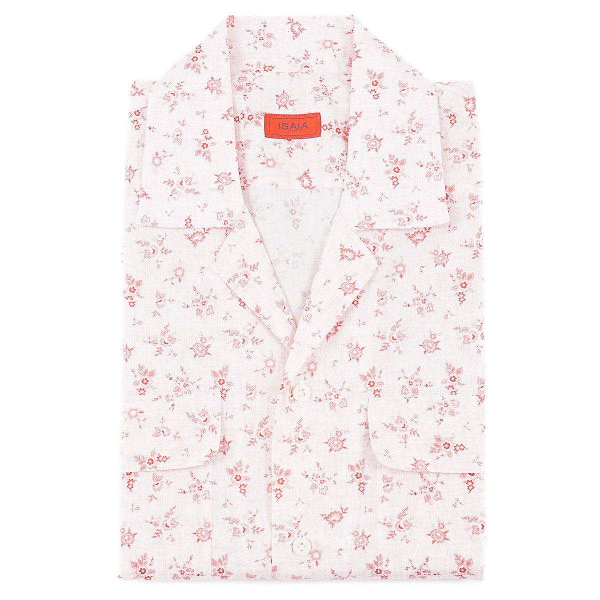 Isaia Printed Shirt with Camp Collar