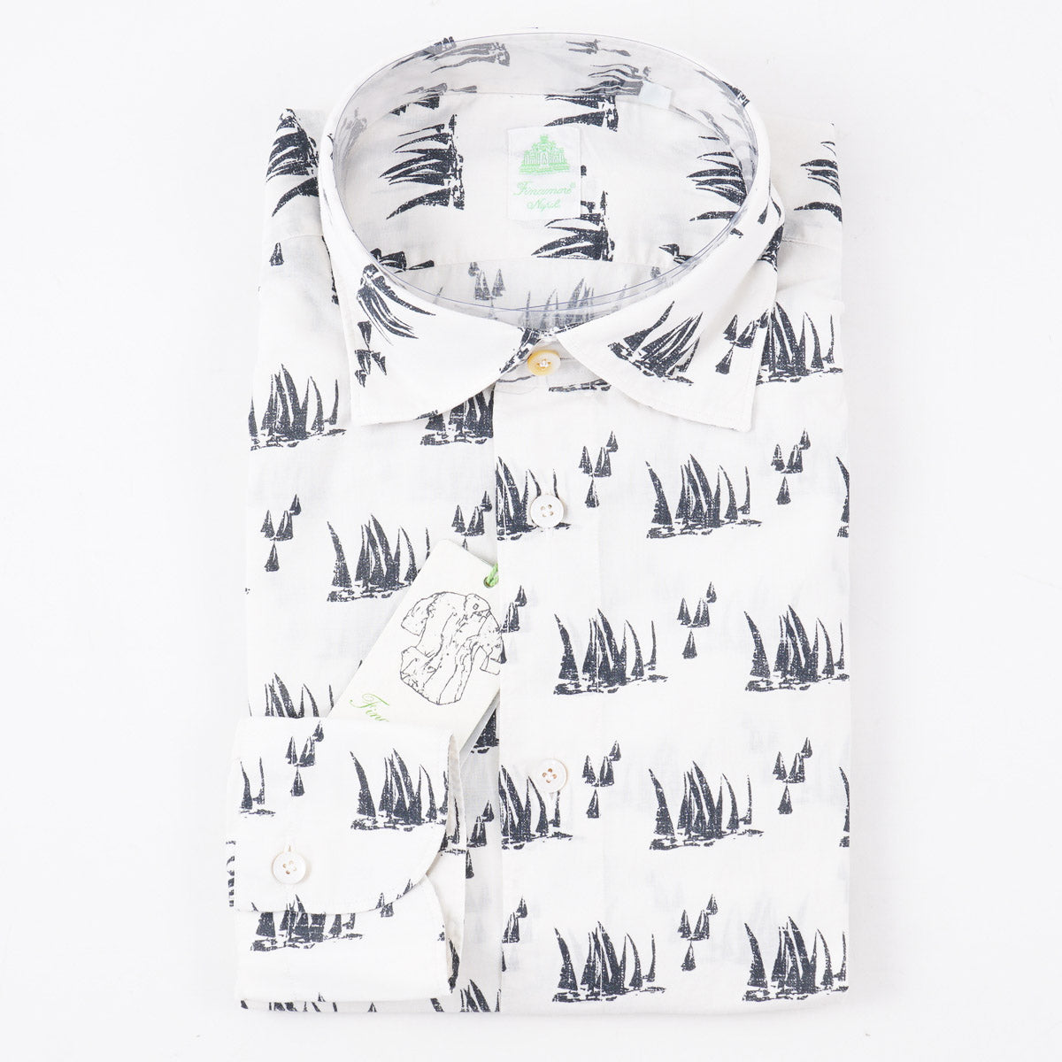 Finamore Sailboat Printed Dress Shirt - Top Shelf Apparel