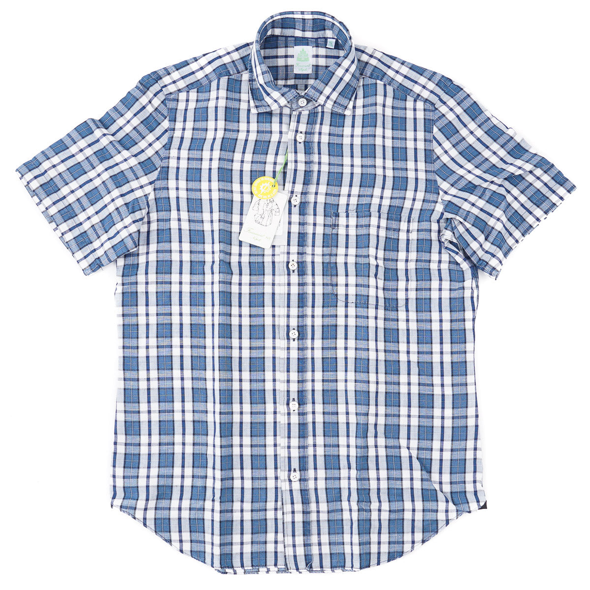 Finamore Linen-Cotton Short Sleeve Shirt - Top Shelf Apparel