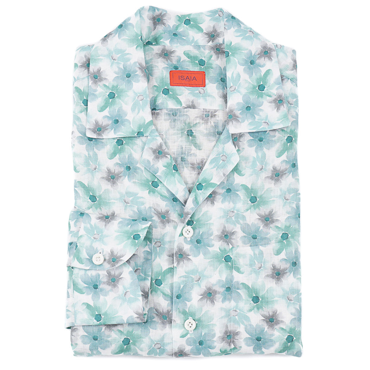 Isaia Linen Shirt with Camp Collar