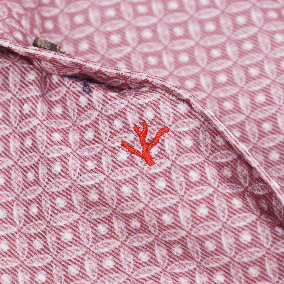 Isaia Printed Micro Corduroy Sport Shirt