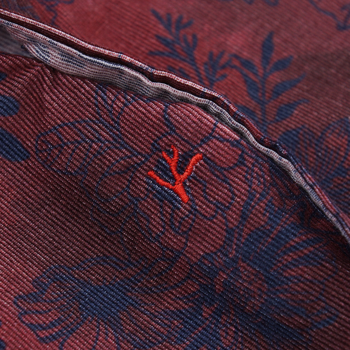 Isaia Printed Micro Corduroy Sport Shirt