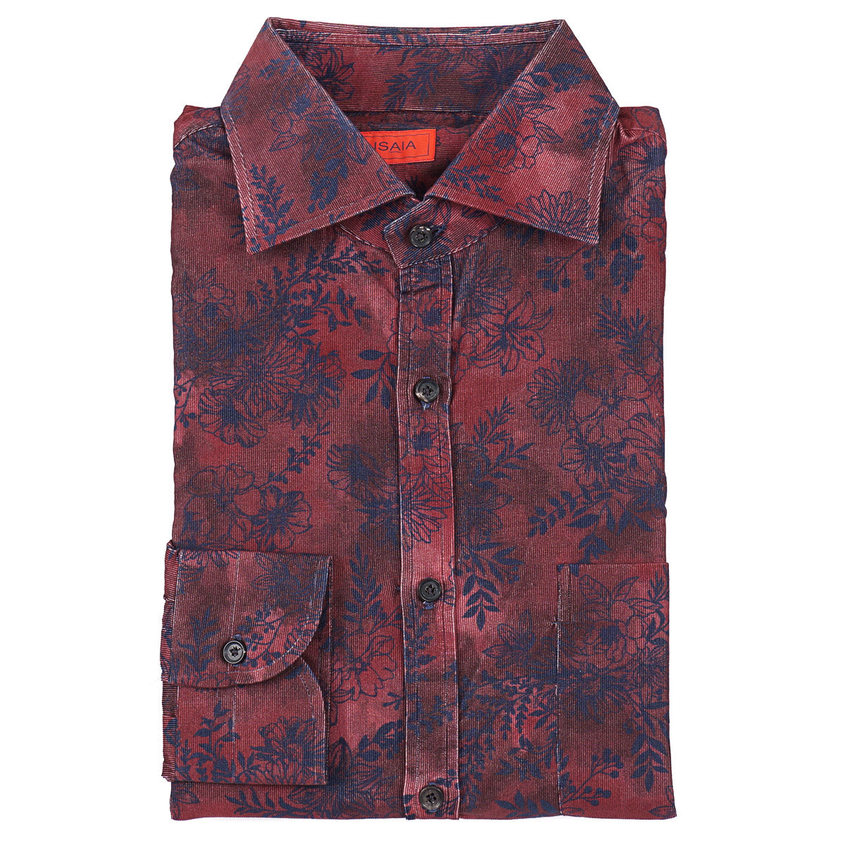 Isaia Printed Micro Corduroy Sport Shirt