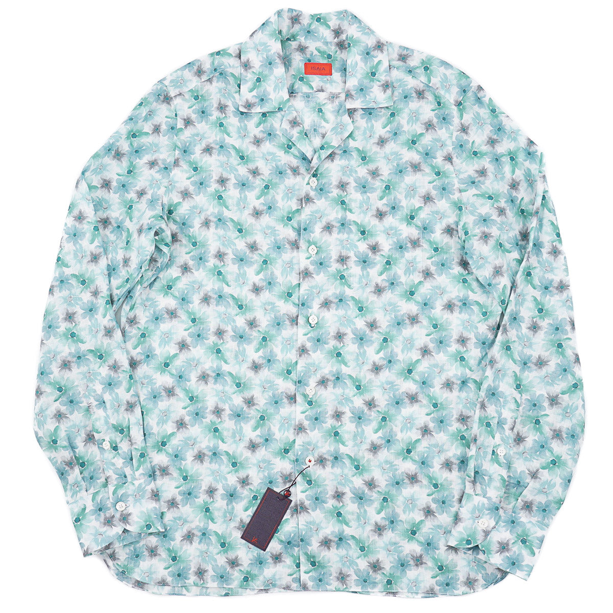 Isaia Linen Shirt with Camp Collar