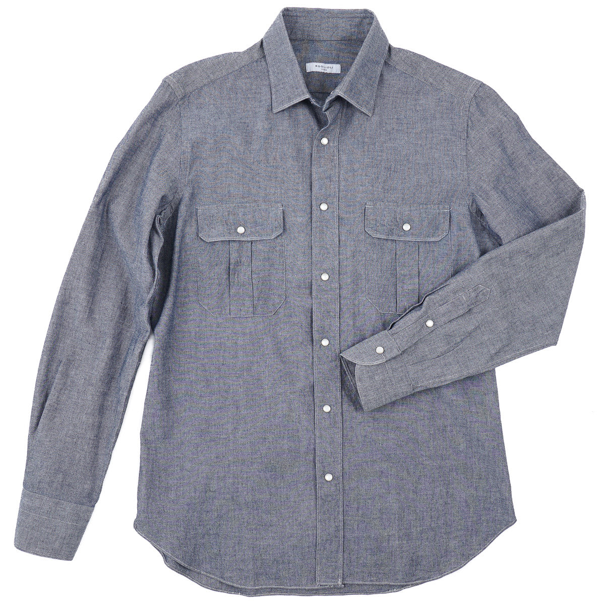Boglioli Snap-Front Chambray Shirt