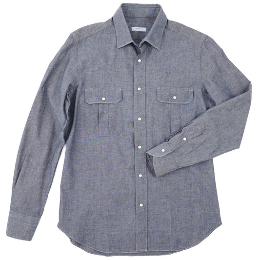 Boglioli Snap-Front Chambray Shirt
