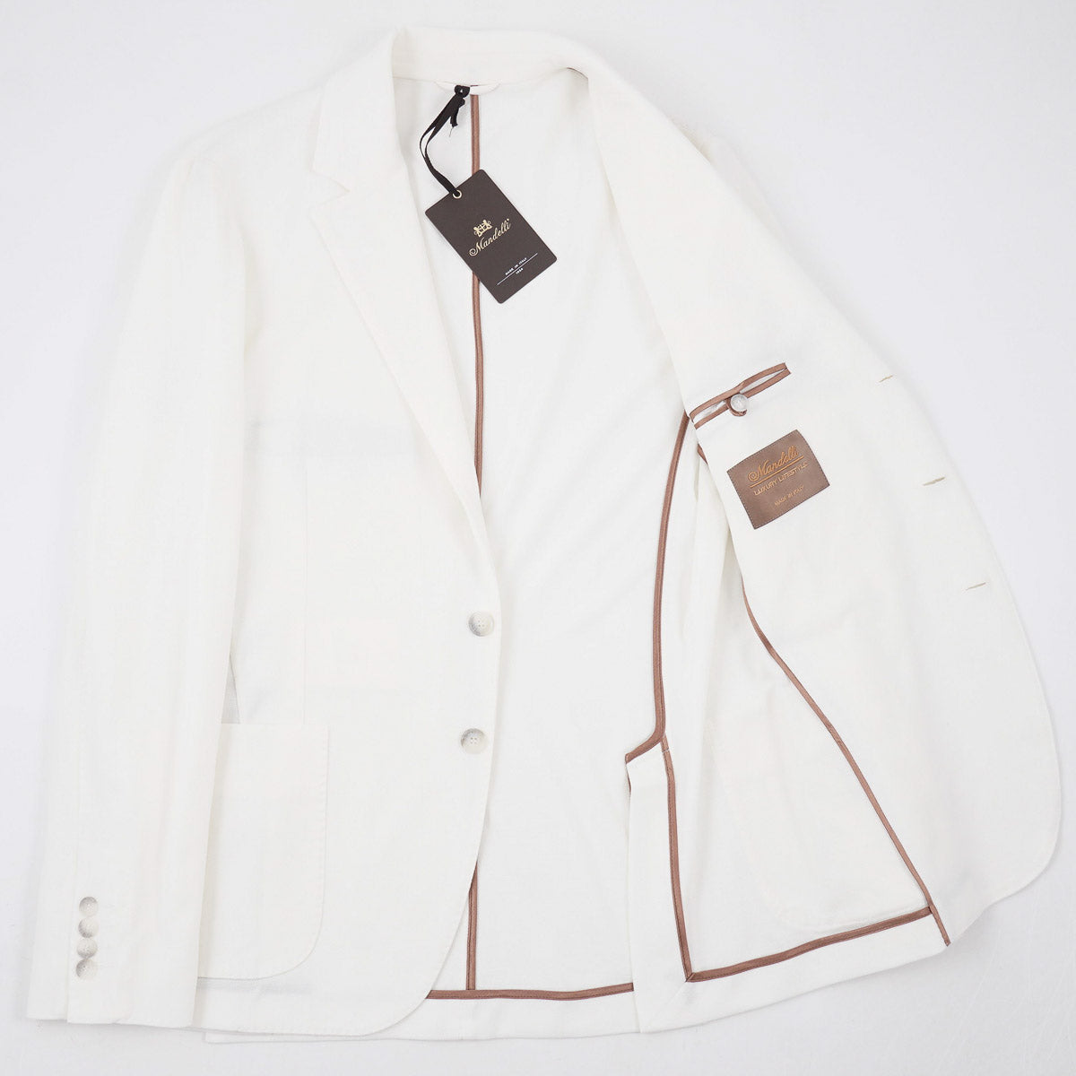 Enrico Mandelli Pique Knit Cotton Blazer