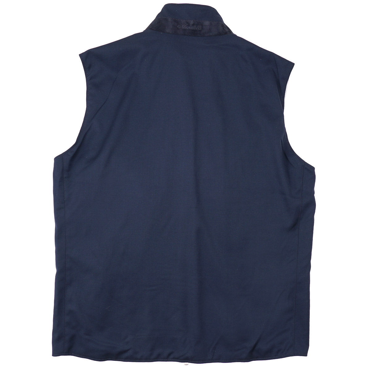 Enrico Mandelli Wool Vest with Suede Details