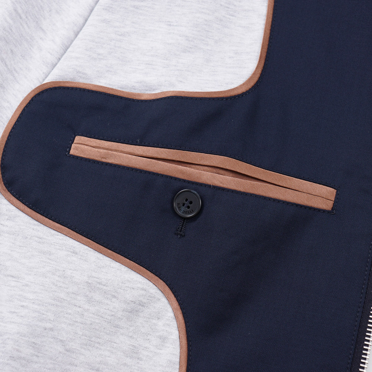 Enrico Mandelli Wool Vest with Suede Details