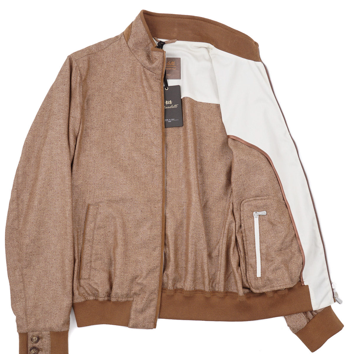 Enrico Mandelli Cashmere-Silk Bomber Jacket