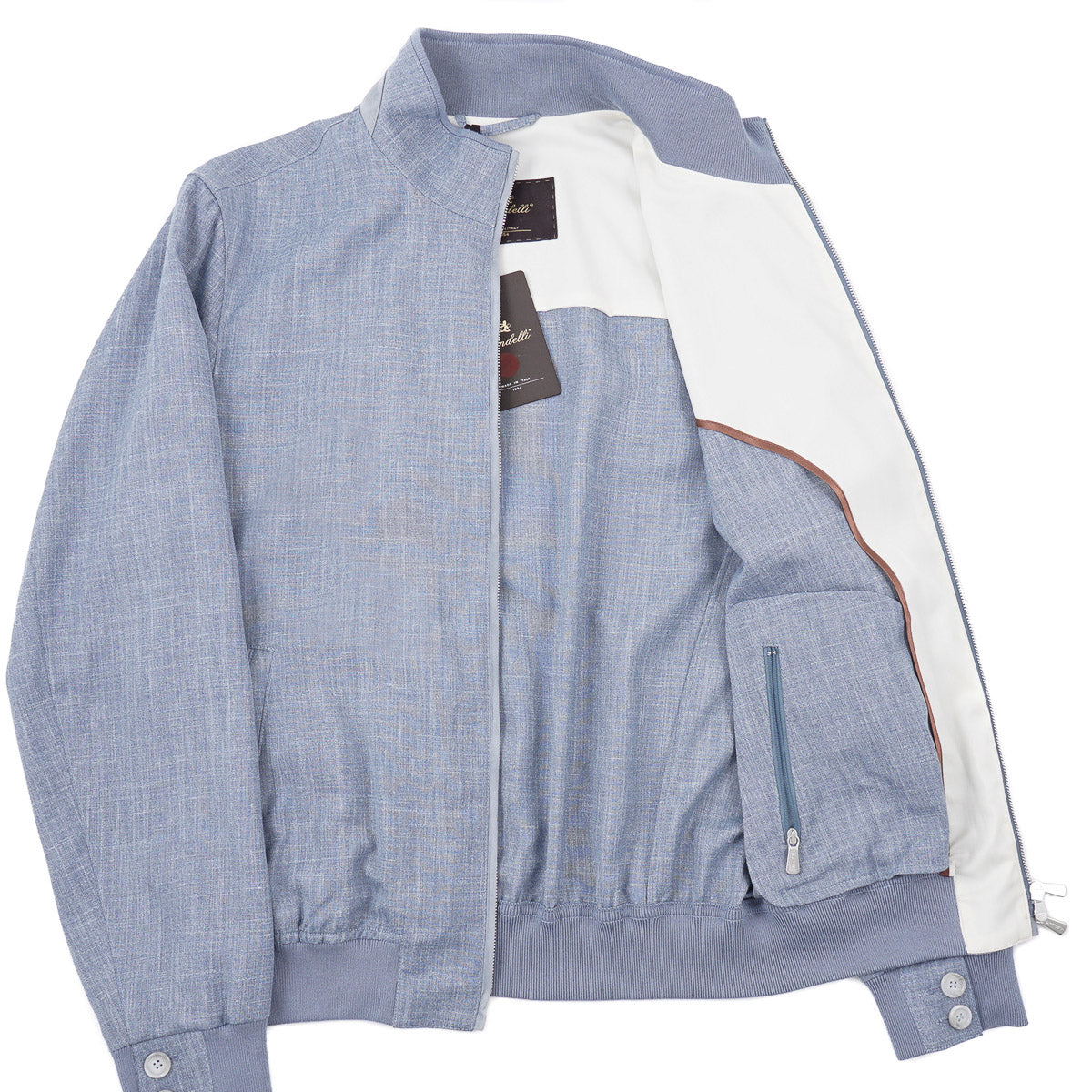 Enrico Mandelli Wool-Silk-Linen Bomber Jacket