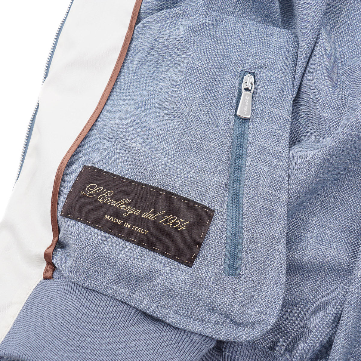 Enrico Mandelli Wool-Silk-Linen Bomber Jacket