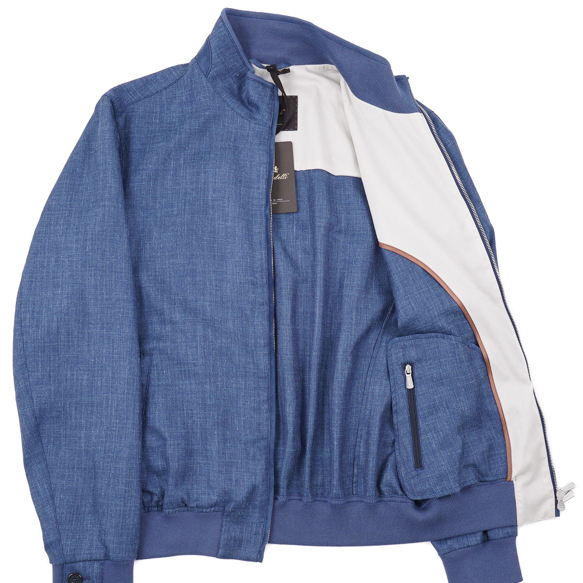 Enrico Mandelli Wool-Silk-Linen Bomber Jacket