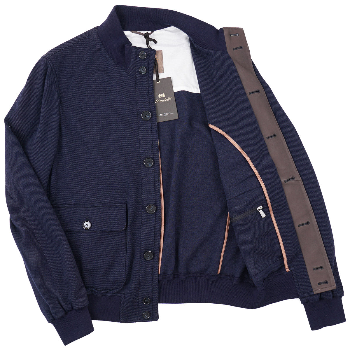 Enrico Mandelli Wool-Cotton Bomber Jacket