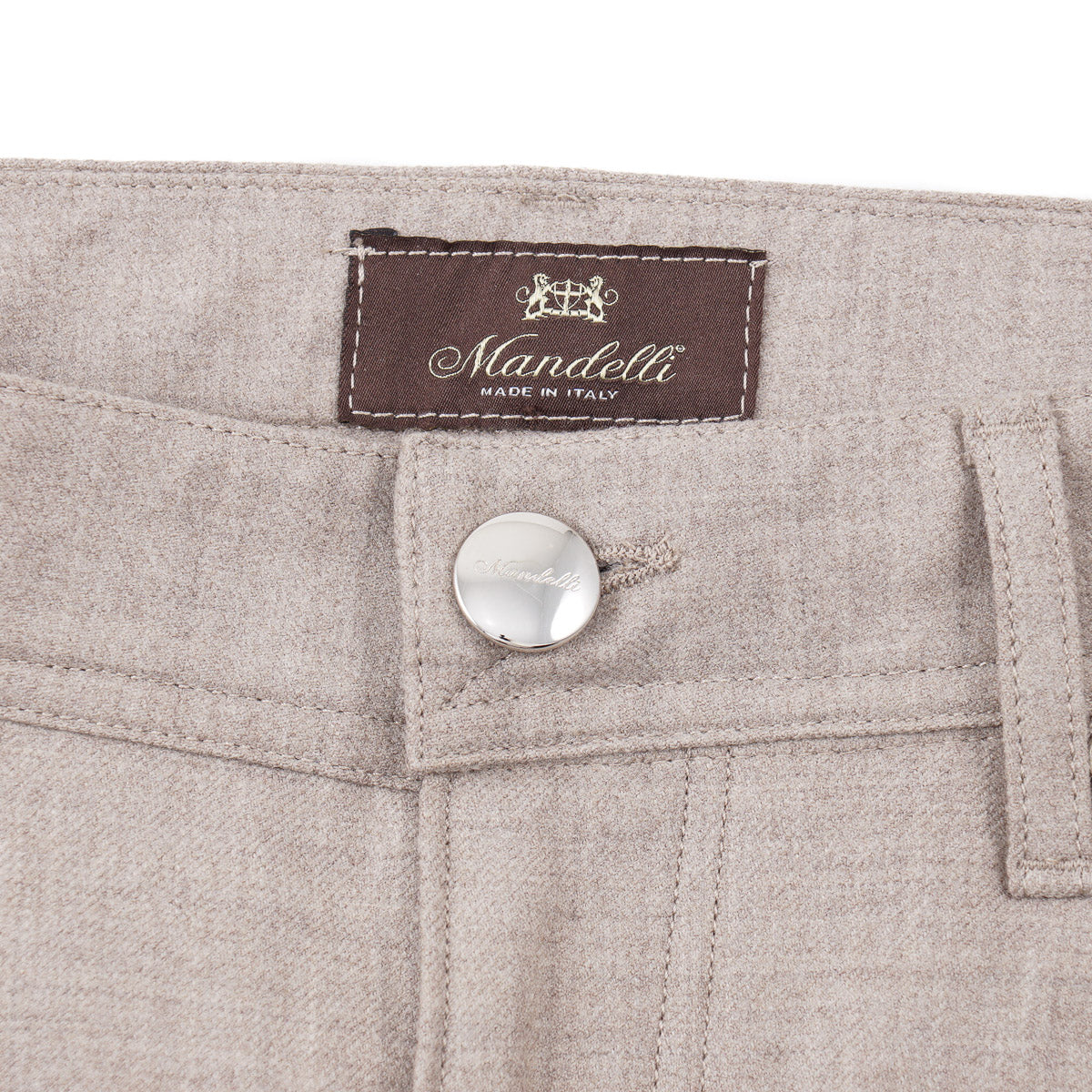 Enrico Mandelli Wool 5-Pocket Pants