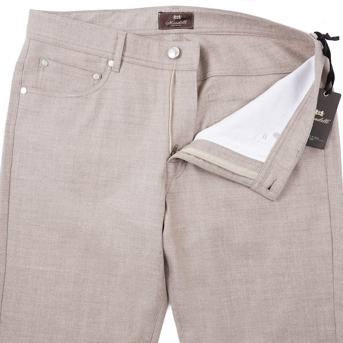 Enrico Mandelli Wool 5-Pocket Pants