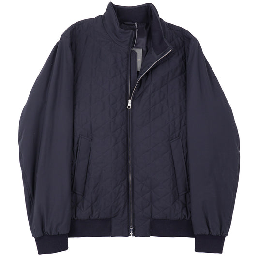 Brett Johnson Quilted Silk Bomber Jacket