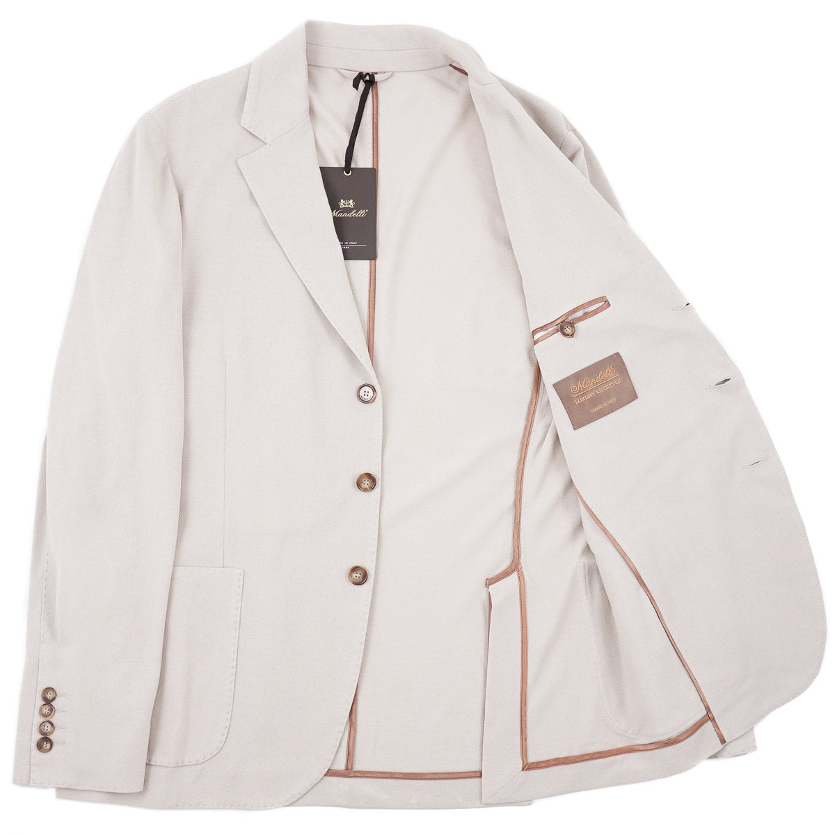 Enrico Mandelli Pique Knit Cotton Blazer