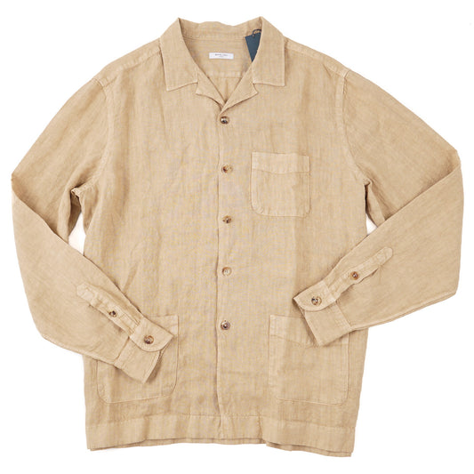 Boglioli Garment-Washed Linen Overshirt