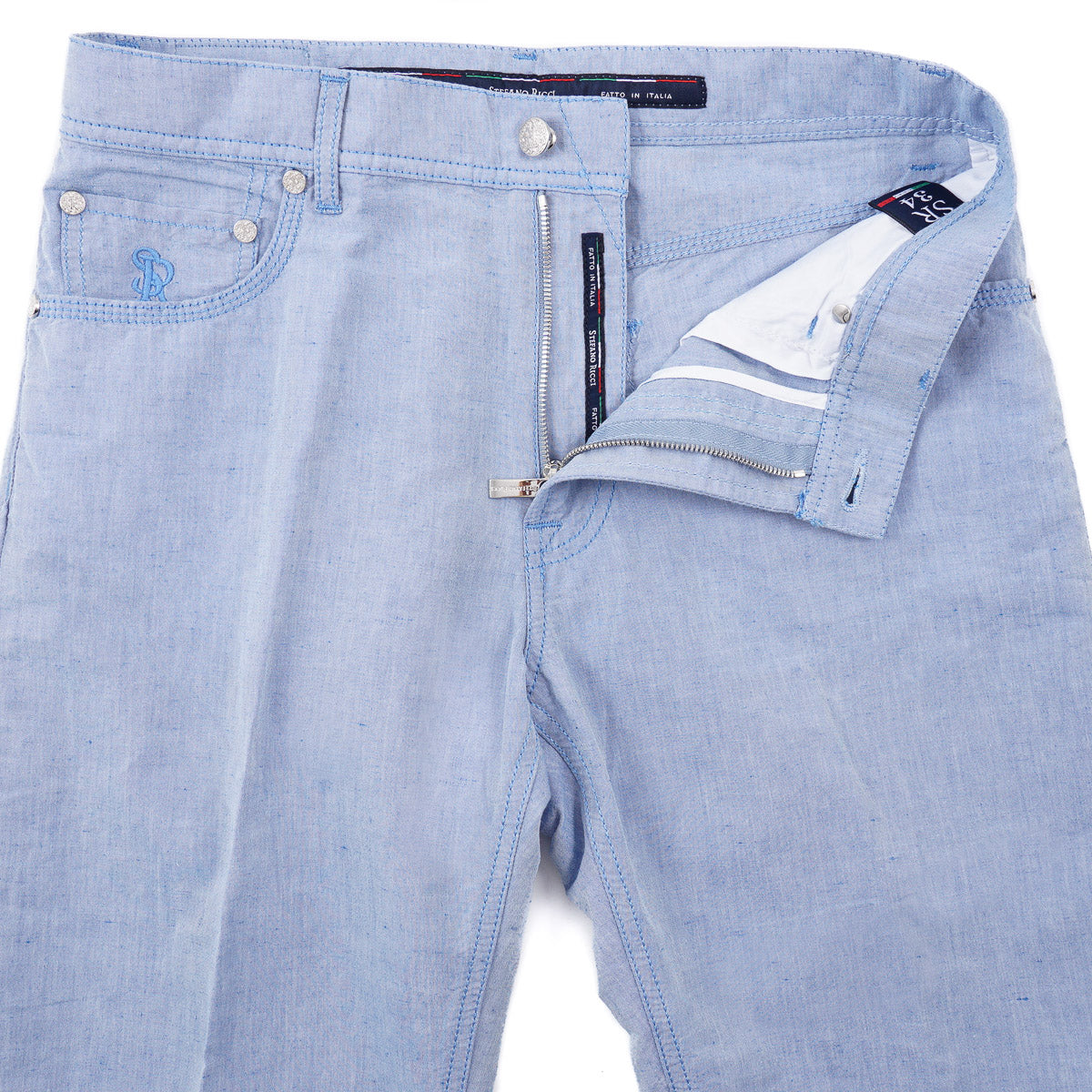 Stefano Ricci Linen-Cotton 5-Pocket Pants - Top Shelf Apparel