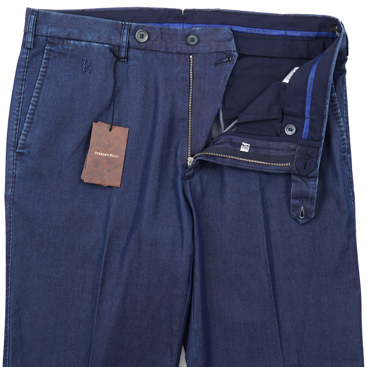 Stefano Ricci Chambray Denim Chino Pants