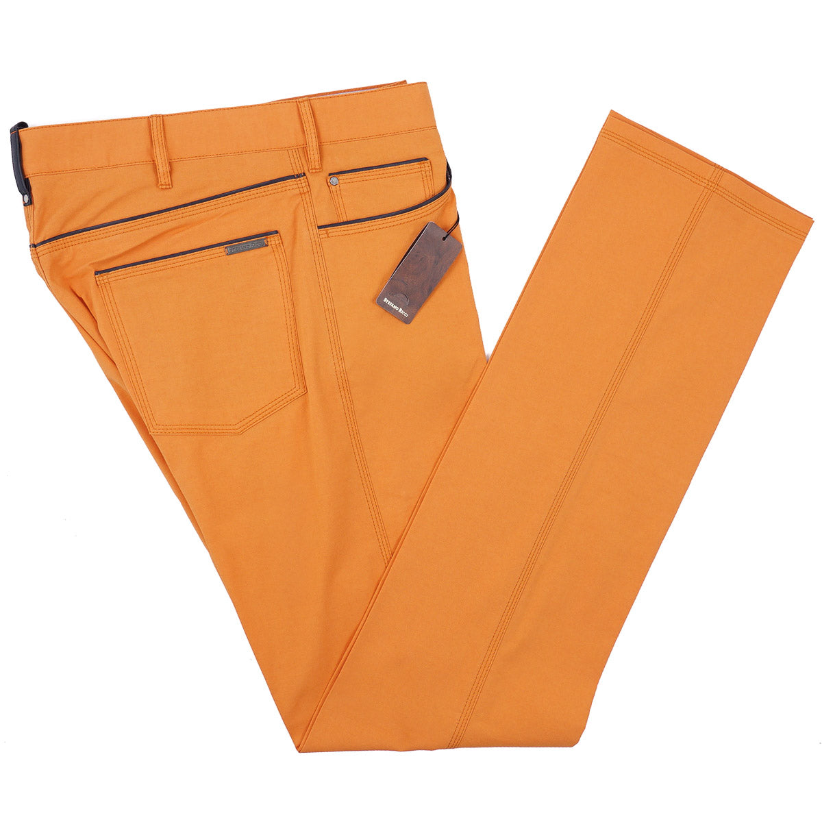 Stefano Ricci 5-Pocket Pants with Leather Details