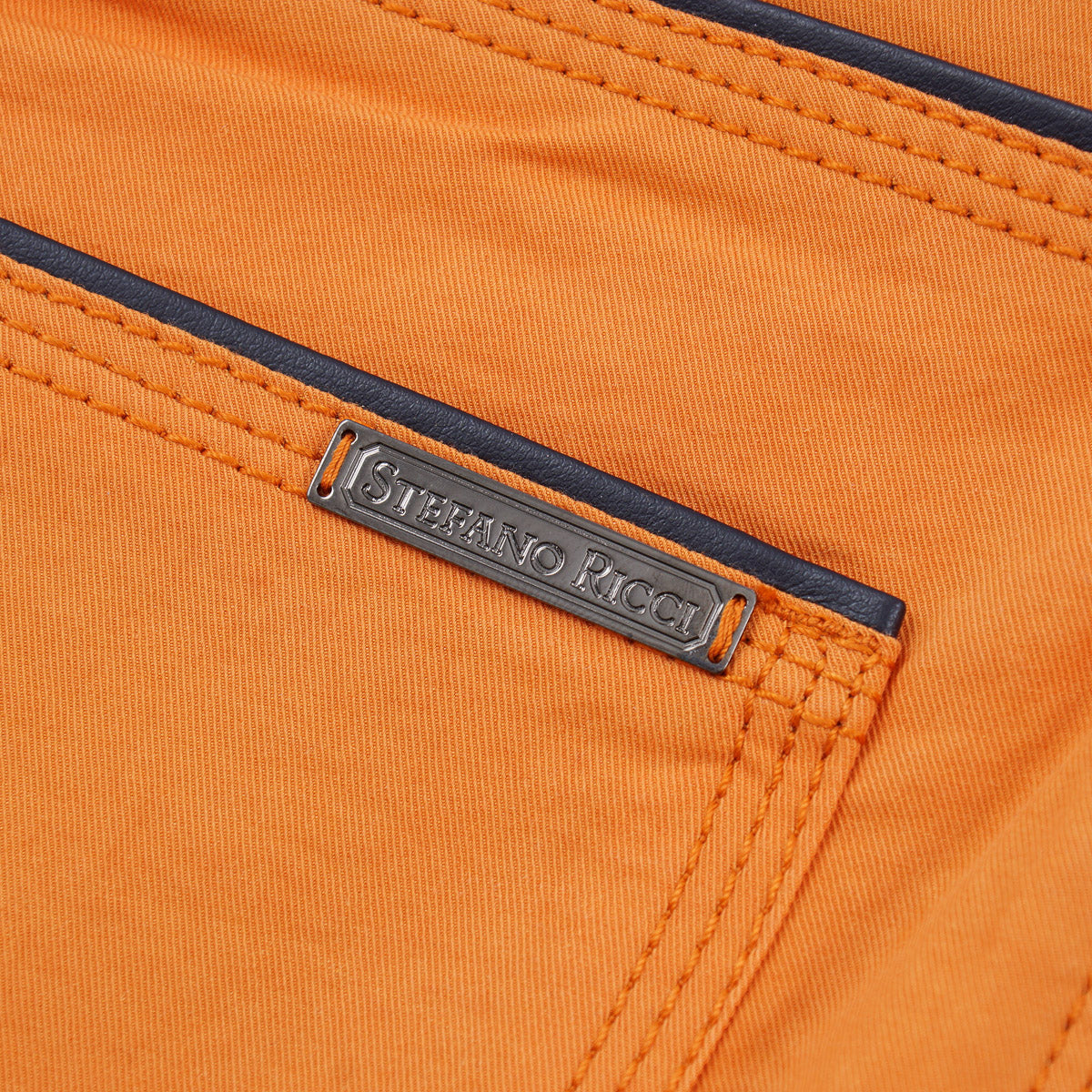 Stefano Ricci 5-Pocket Pants with Leather Details