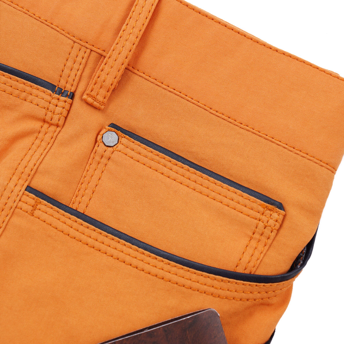 Stefano Ricci 5-Pocket Pants with Leather Details