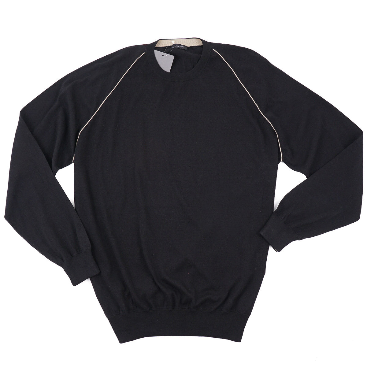 Cruciani Contrast Detailed Cotton Sweater - Top Shelf Apparel