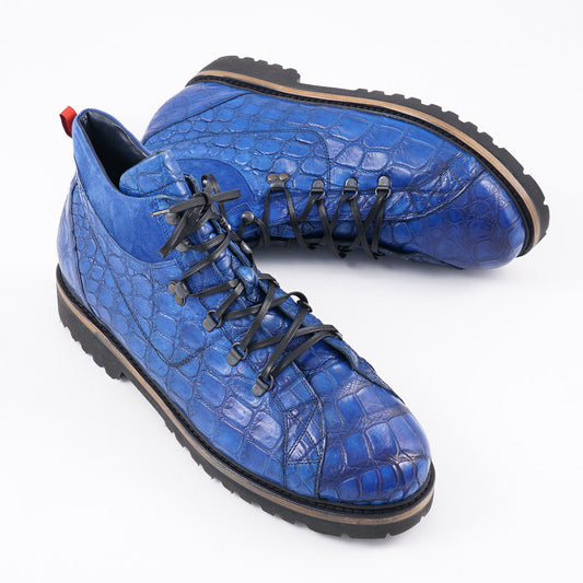 Kiton Blue Crocodile Hiking Boots - Top Shelf Apparel
