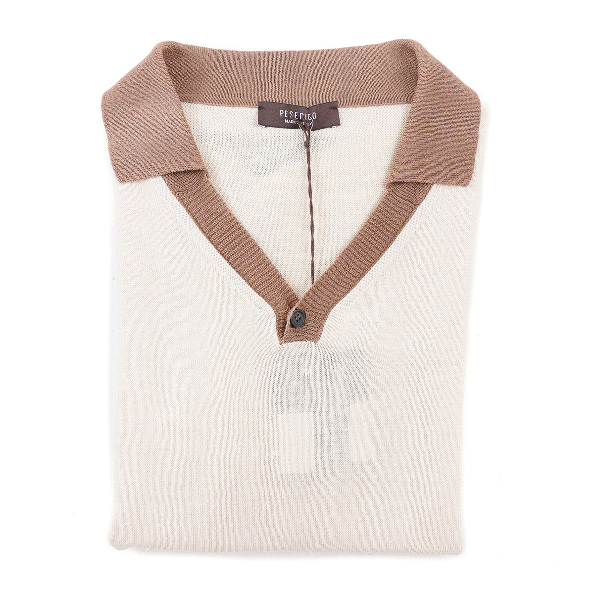 Peserico Short Sleeve Linen-Cotton Polo Sweater - Top Shelf Apparel