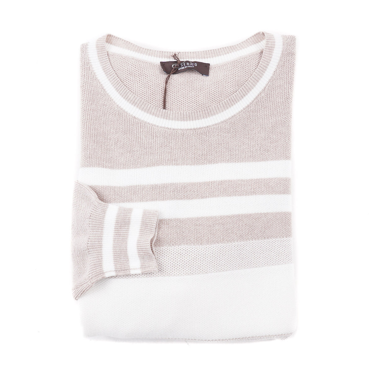 Peserico Knit Block Stripe Cotton Sweater - Top Shelf Apparel