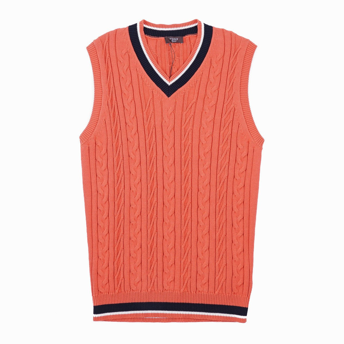 Peserico Cable Knit Cotton Sweater Vest - Top Shelf Apparel