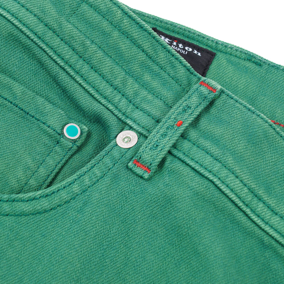 Kiton Green Stretch Denim Jeans - Top Shelf Apparel