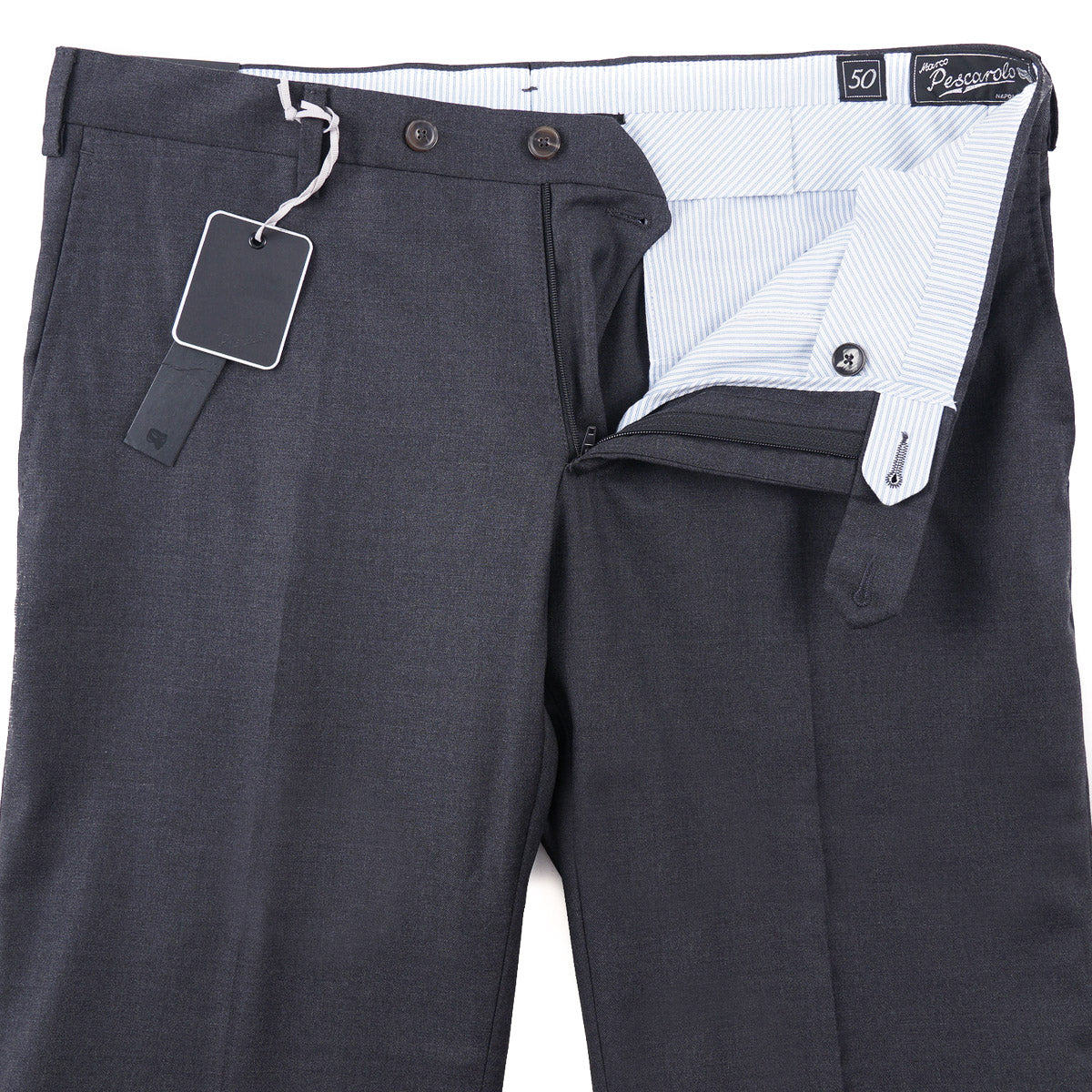 Marco Pescarolo Solid Charcoal Wool Pants - Top Shelf Apparel