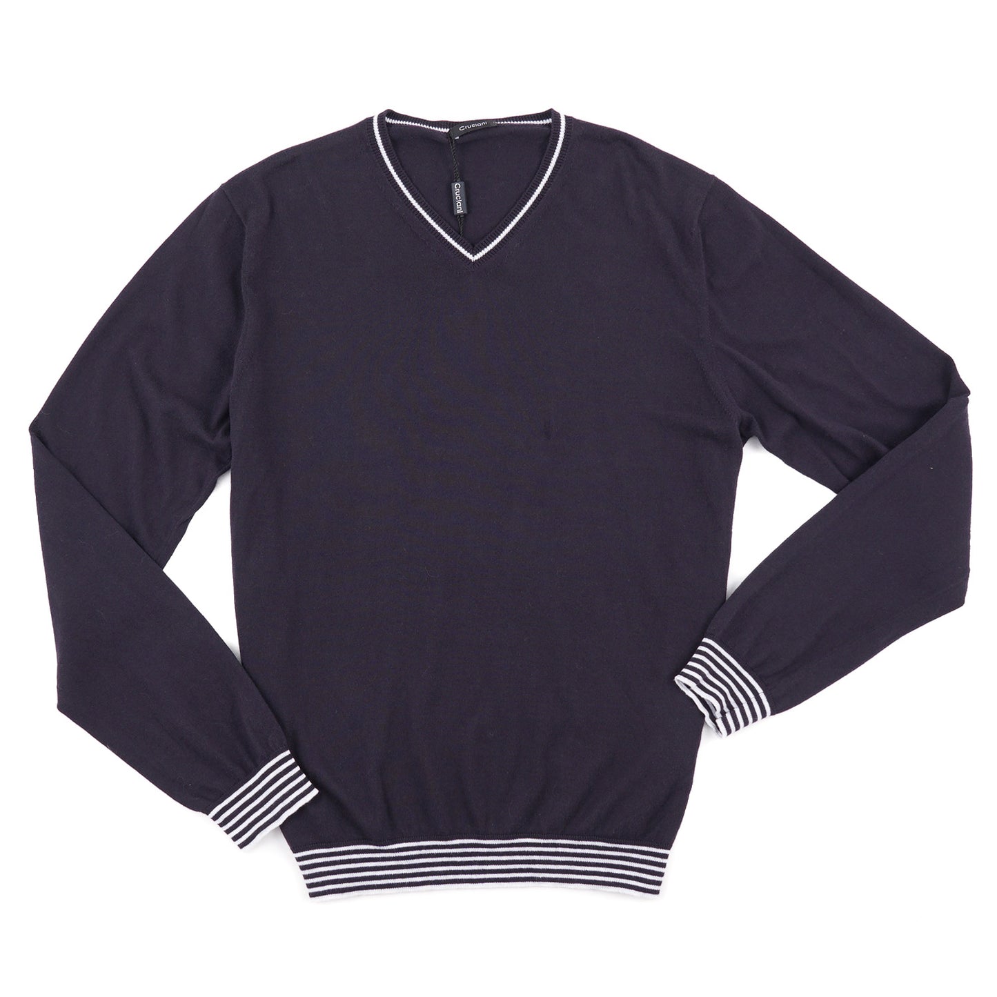 Cruciani Contrast Knit Cotton Sweater - Top Shelf Apparel