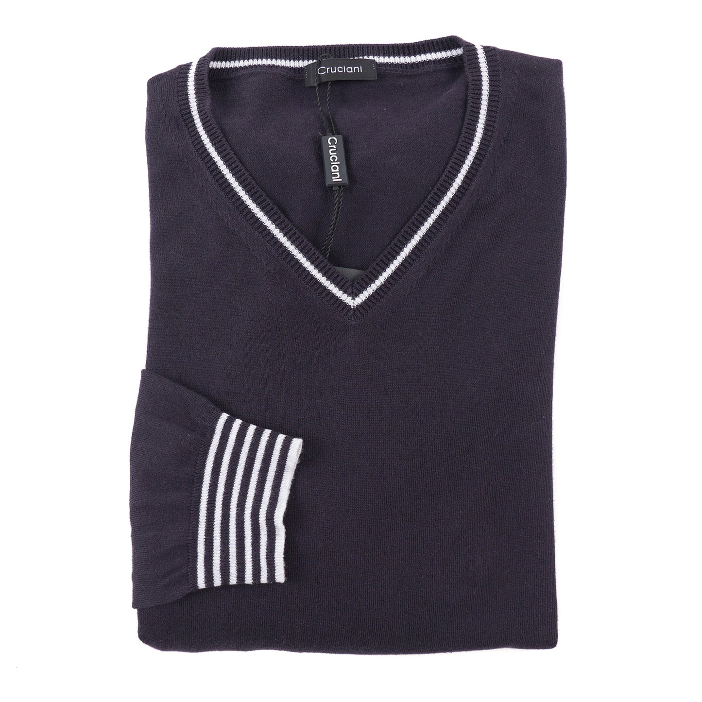 Cruciani Contrast Knit Cotton Sweater - Top Shelf Apparel