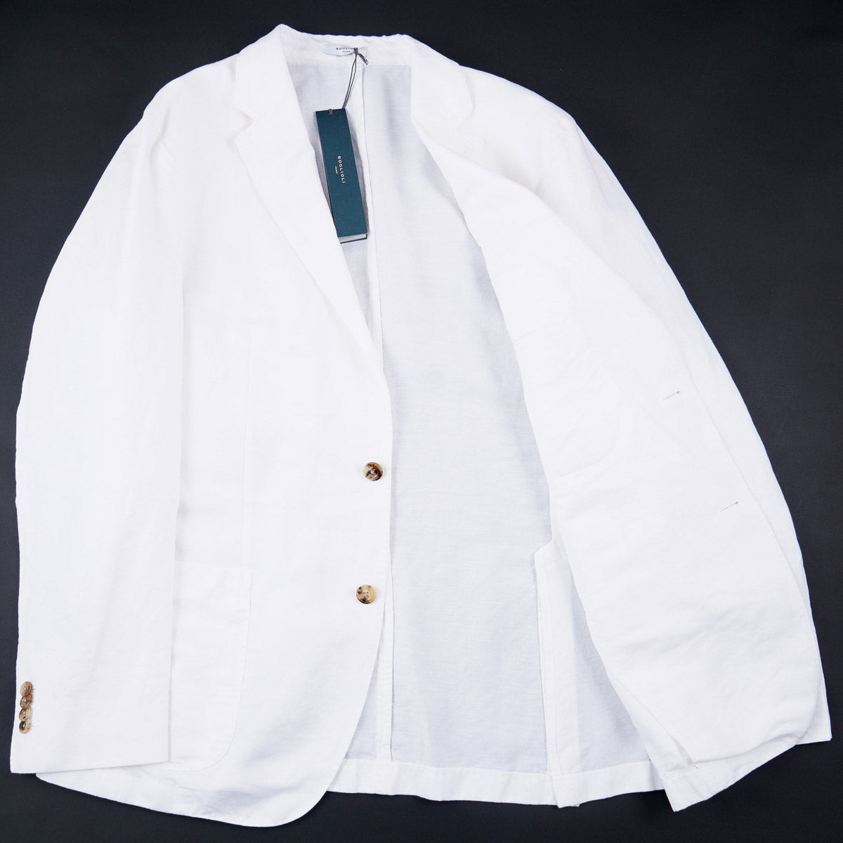 <美品>BOGLIOLI 新ロゴ K.jacket リネン ジャケット 46 K-Jacket Solaro in Green: Luxury Italian Solaro Collection