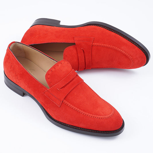 Isaia Calf Suede Penny Loafer - Top Shelf Apparel