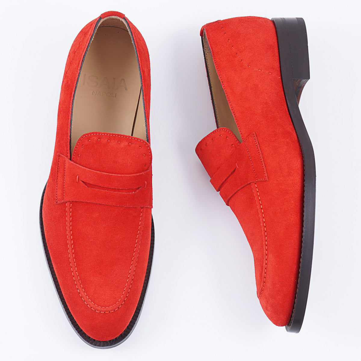 Isaia Calf Suede Penny Loafer