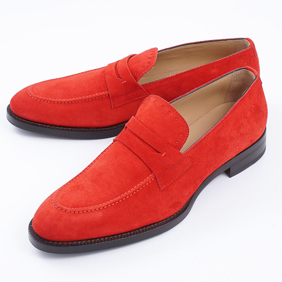 Isaia Calf Suede Penny Loafer