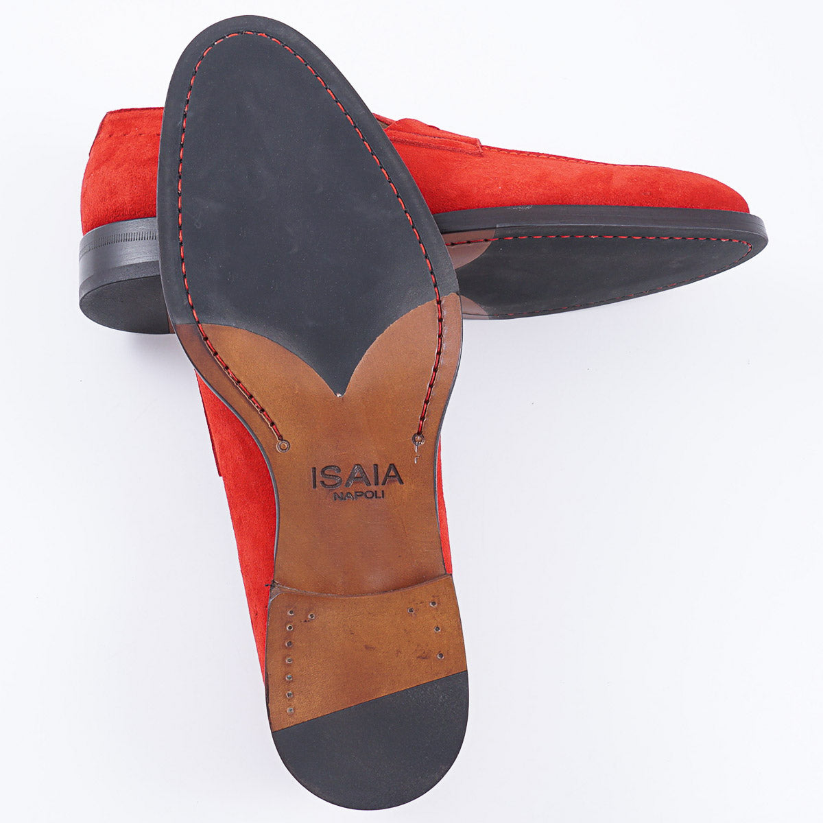 Isaia Calf Suede Penny Loafer