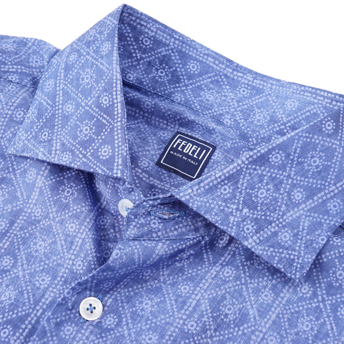 Fedeli Lightweight Printed Cotton Shirt - Top Shelf Apparel