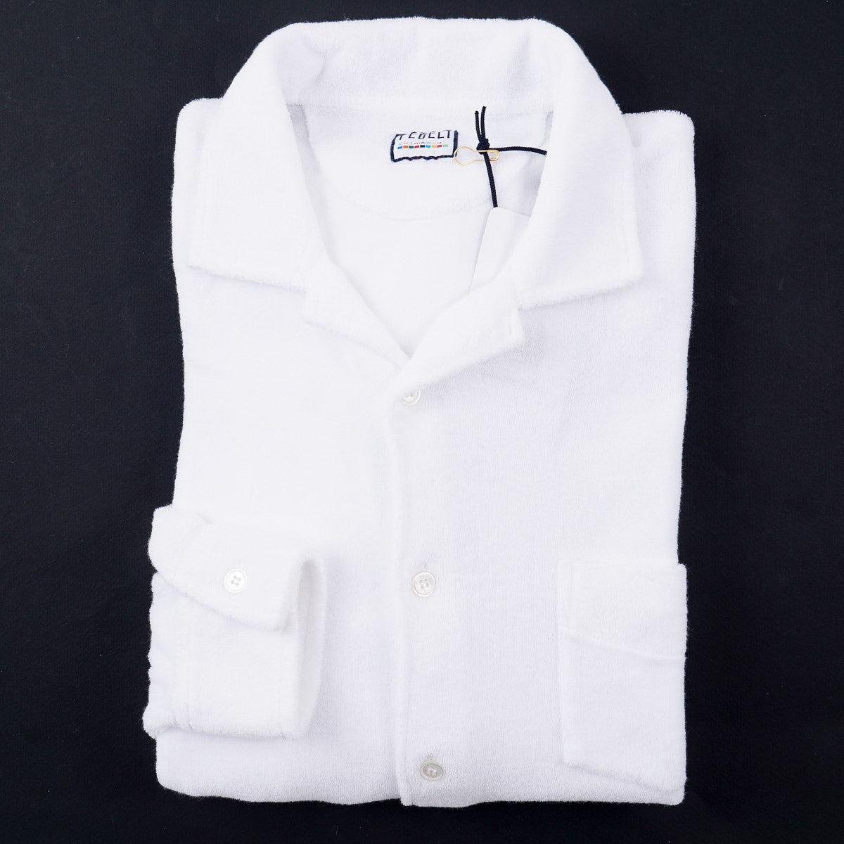 Fedeli Terry Cotton Button-Front Shirt - Top Shelf Apparel