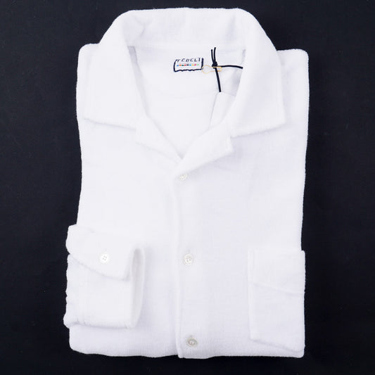 Fedeli Terry Cotton Button-Front Shirt - Top Shelf Apparel