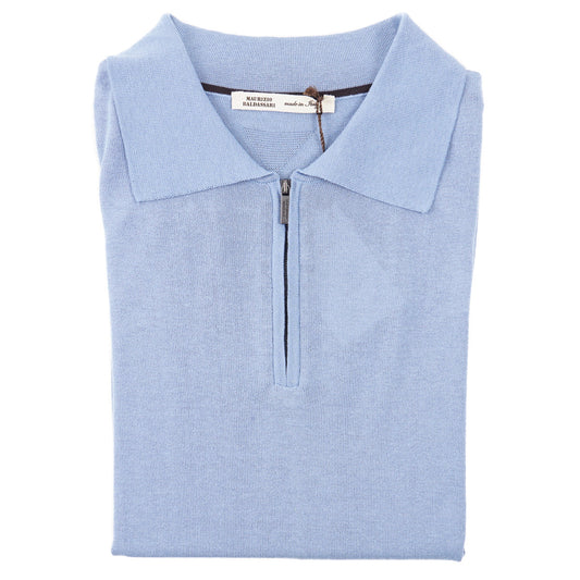 Maurizio Baldassari Silk-Cotton Zipped Polo - Top Shelf Apparel