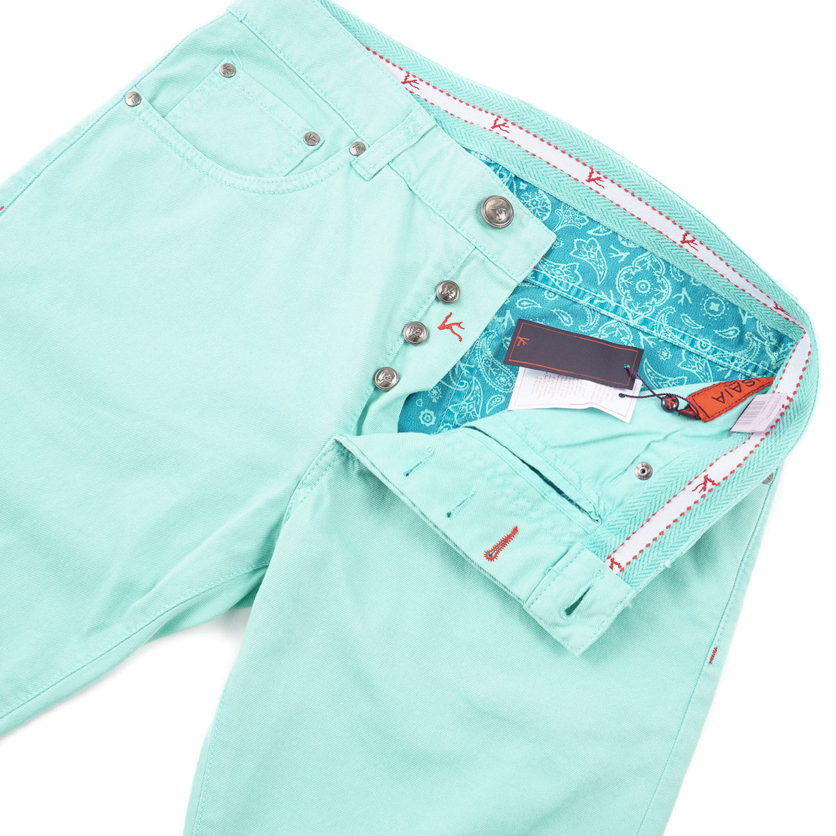 Isaia Slim-Fit Garment Dyed Denim Jeans