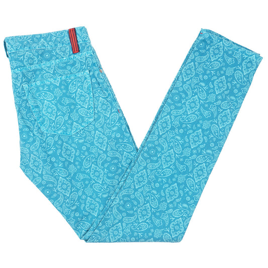 Isaia Slim-Fit Printed Denim Jeans