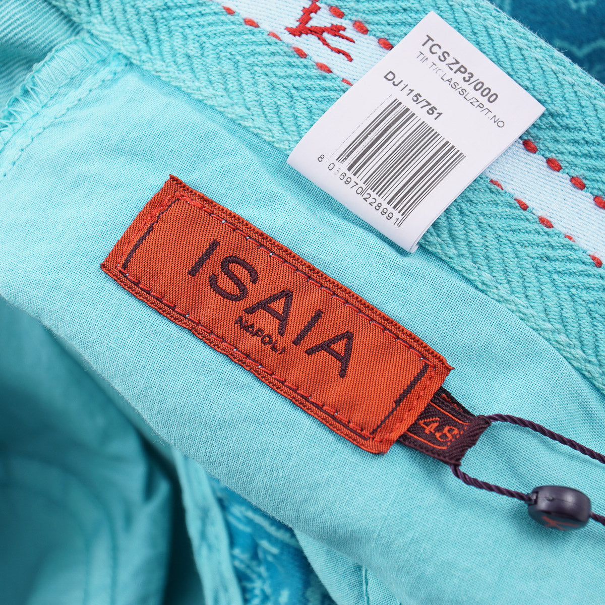 Isaia Slim-Fit Printed Denim Jeans