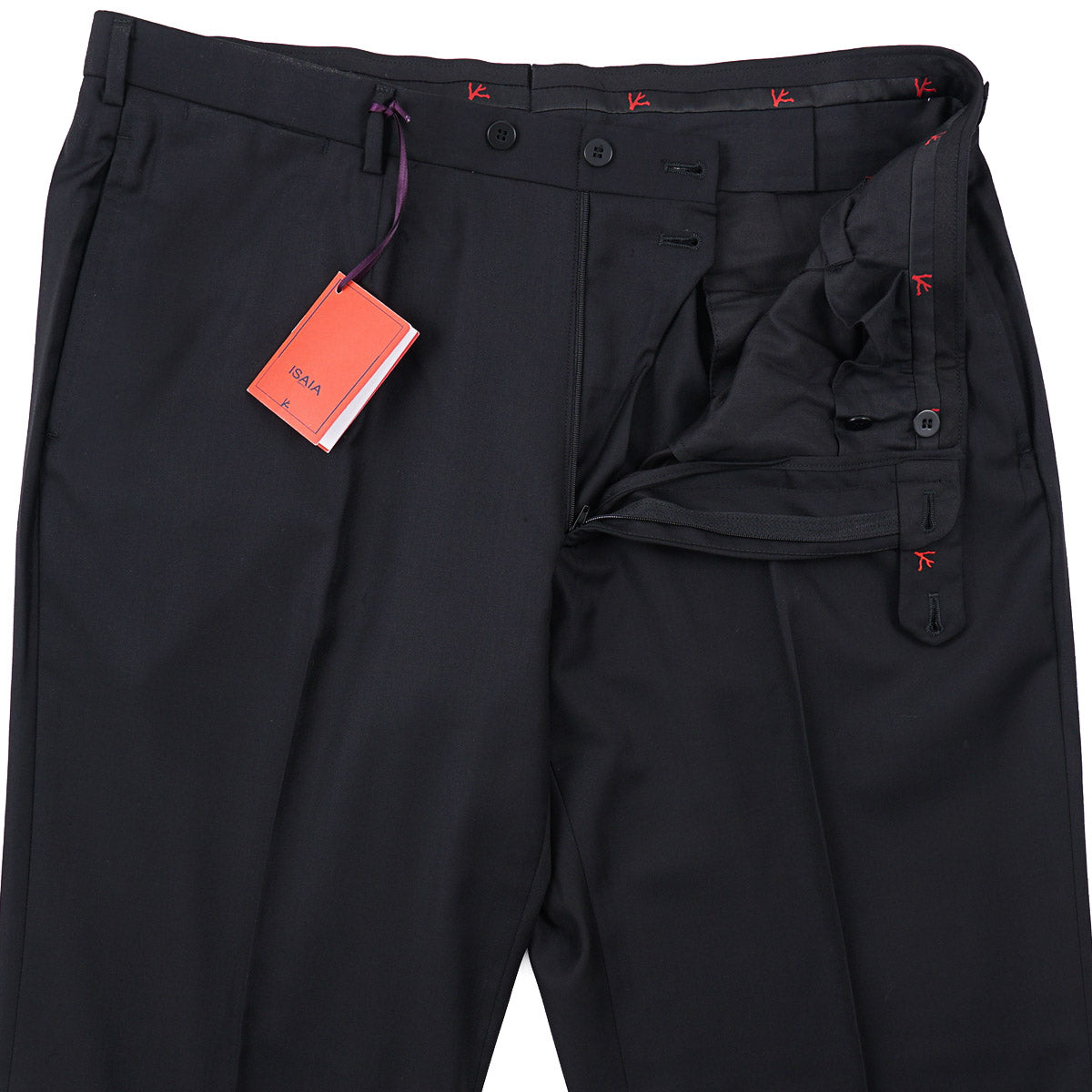 Isaia Super 160s Aquaspider Wool Pants